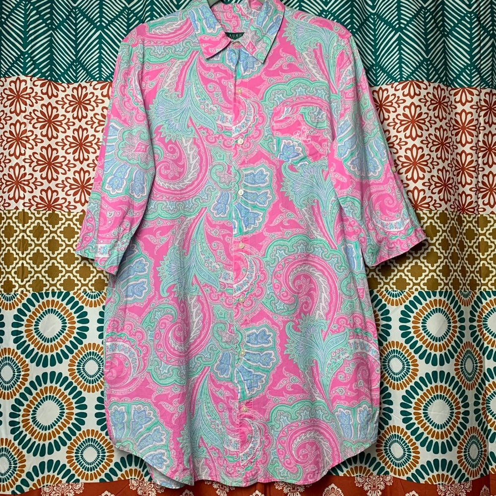 Ralph Lauren Psychedelic Paisley Shirt Dress